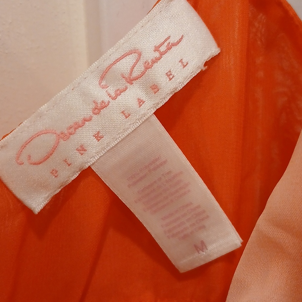 Oscar De La Renta Pink Label Sheer Maxi Nightgown Size Medium - Picture 3 of 5